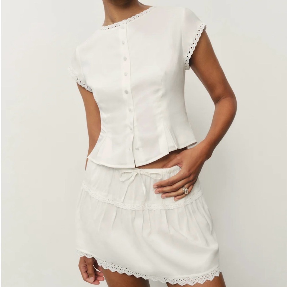 Reformation White Skirt Set